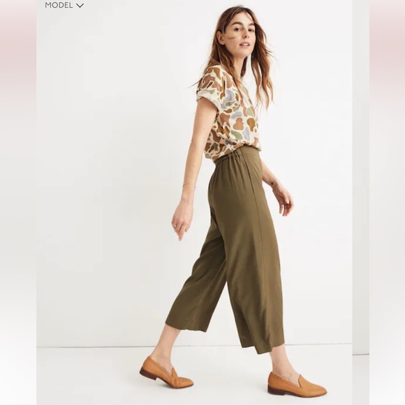 Madewell Huston Pull On Crop Pants size L in Kale - Picture 2 of 7